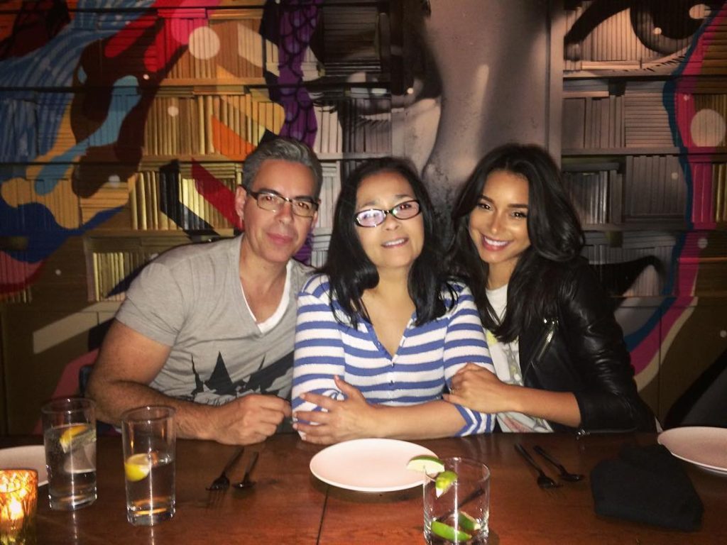 Jessica Caban with her parents in NYC