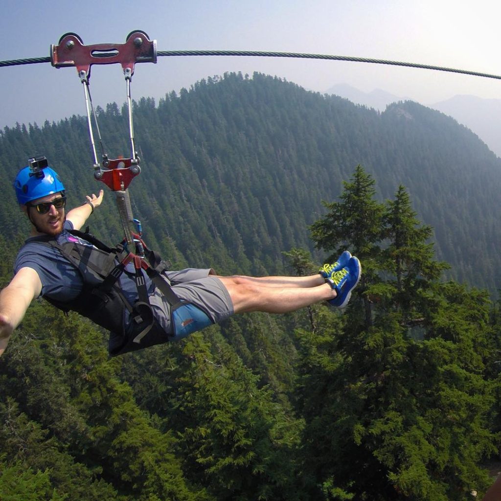 Andrea Barber's Boyfriend, Michael ziplining in Canada.