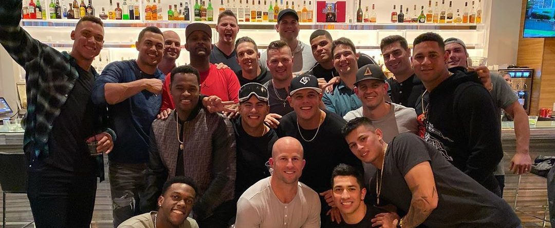 The Yankees Team Celebrates ALDS Victory at Restaurant 2019