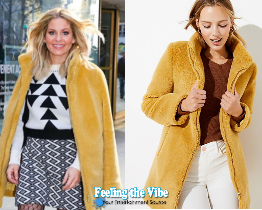 Candace Cameron Bure Yellow Winter Coat from the Loft