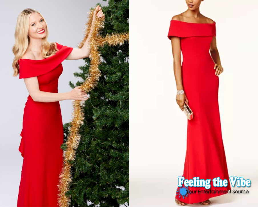 Christmas at Graceland: Home for the Holidays red off the shoulder dress