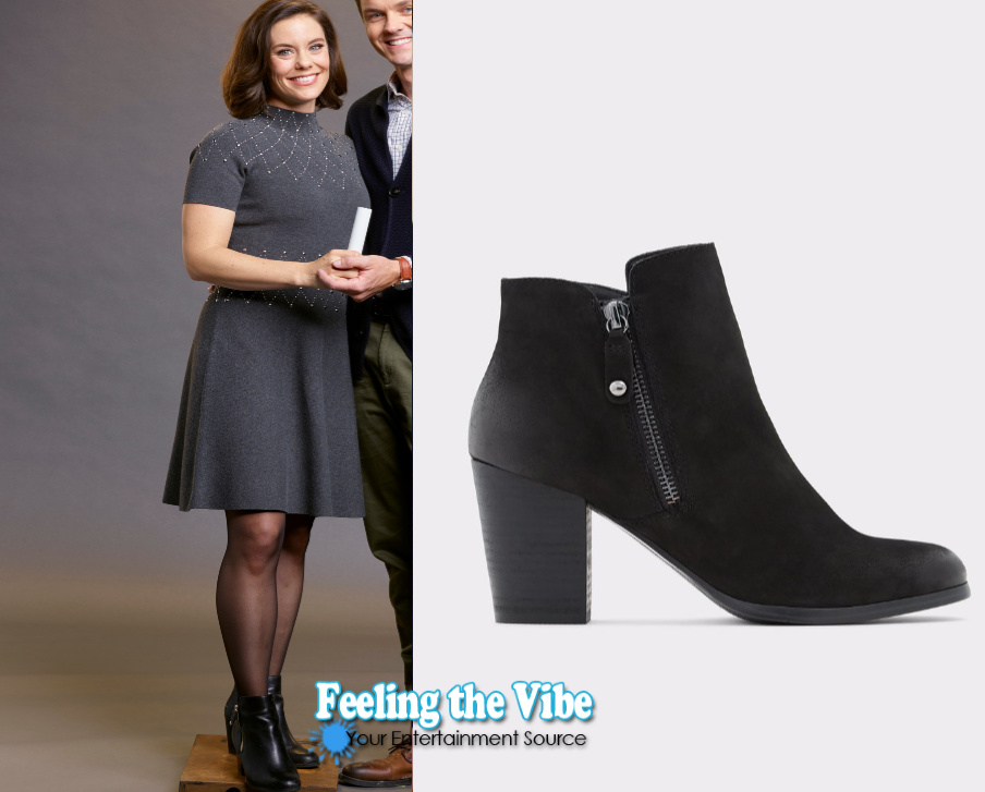 Ashley Williams black bootie in Hallmark Channel's Holiday Hearts