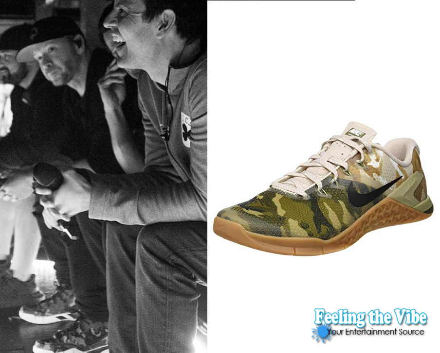Donnie Wahlberg's camoflauge Nike sneaker