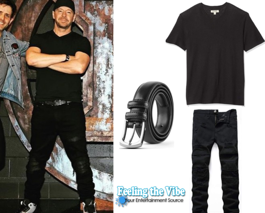 Donnie Wahlberg's all black outfit