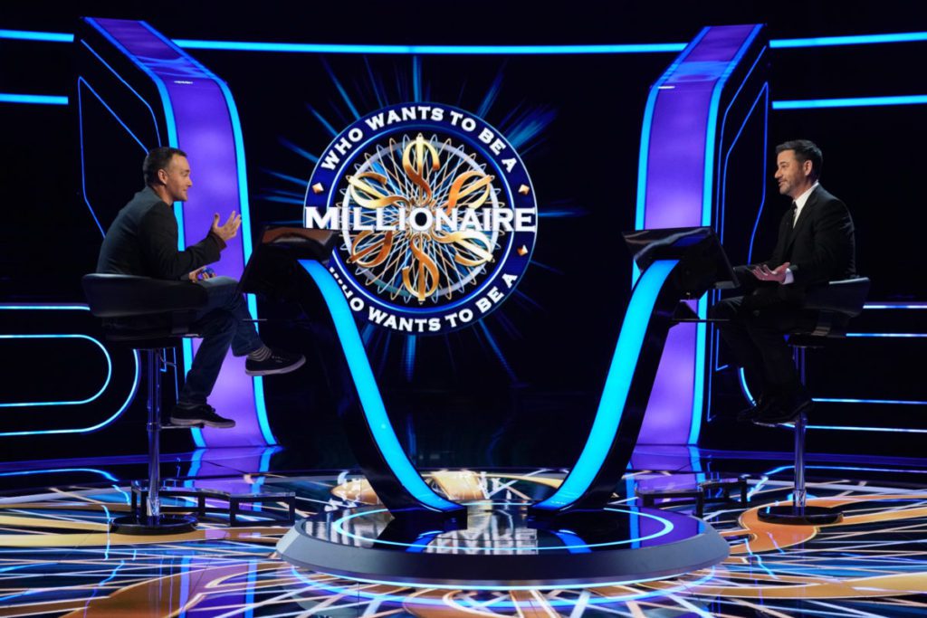 Jimmy Kimmel hosts Who Wants to be a Millionaire with contestant Will Forte