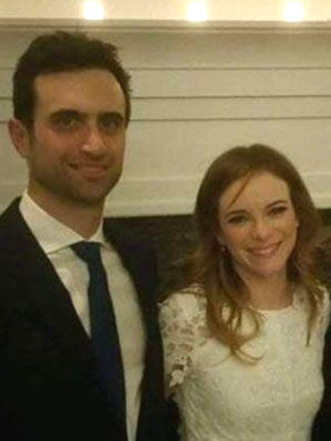 Hayes Robbins with wife, Danielle Panabaker