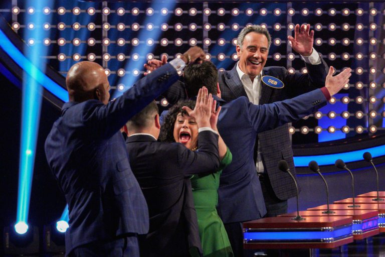 Ray Romano vs. Brad Garrett on Celebrity Family Feud See Photos