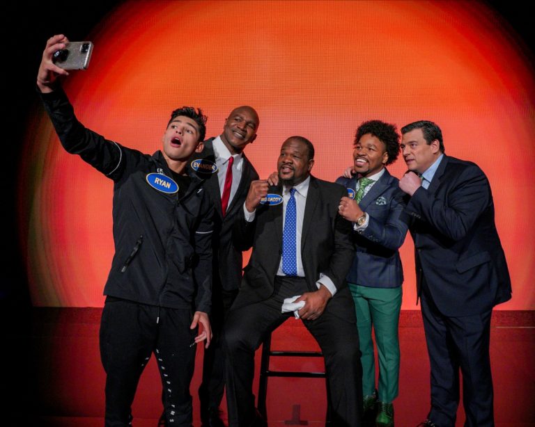 Boxers WBC vs UFC on 'Celebrity Family Feud' See Photos! Feeling the