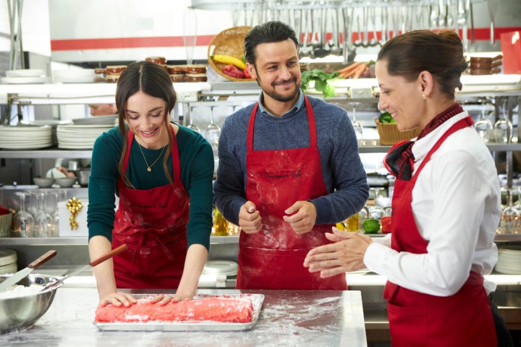 Mallory Jansen and Tyler Hynes in Hallmark's 'On the 12th Date of Christmas.' 