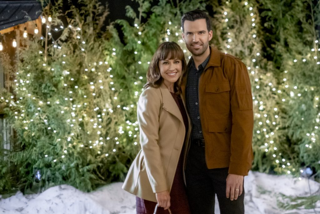 Nikki DeLoach and Benjamin Ayres in Cranberry Christmas on Hallmark Movies & Mysteries