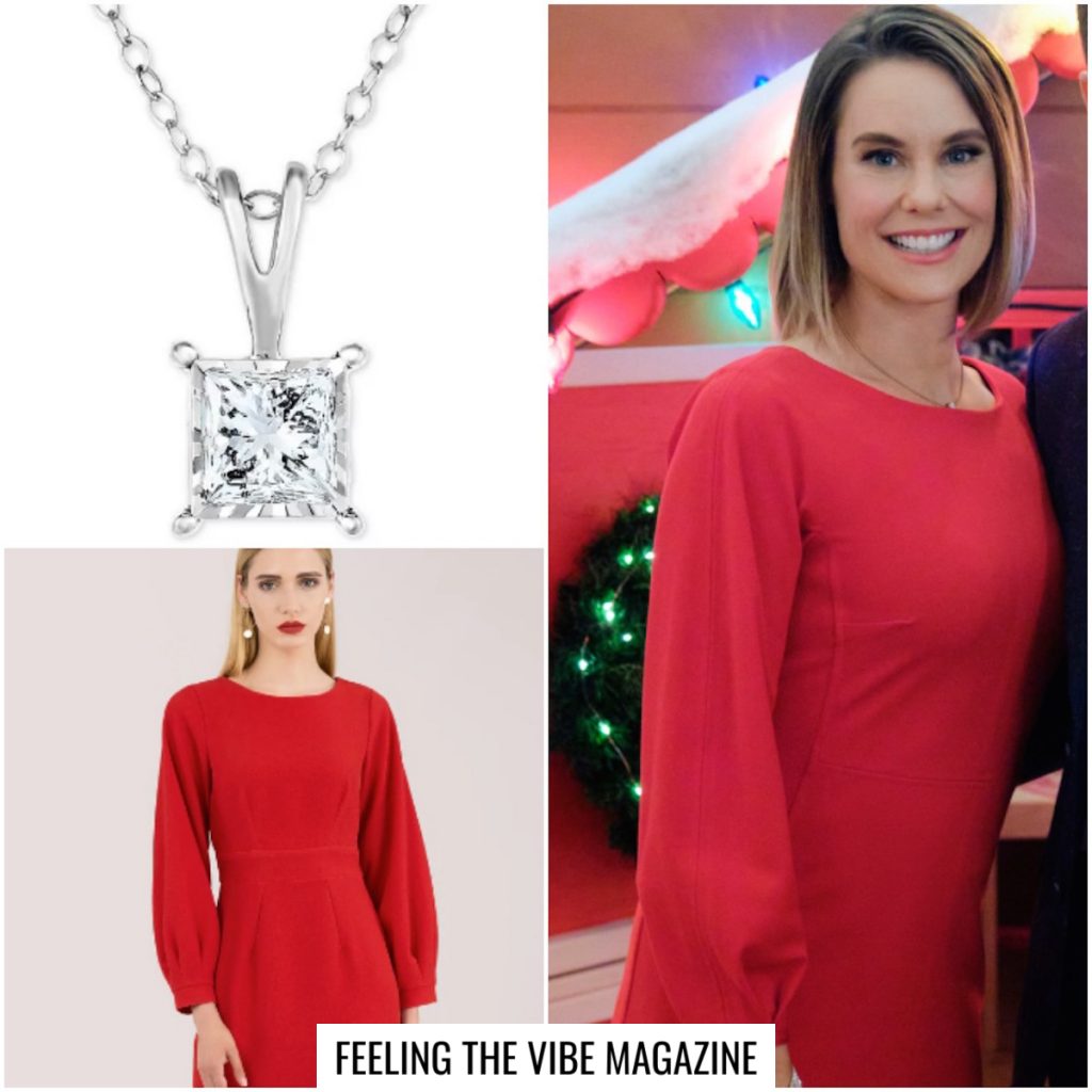 ASHLEY WILLIAMS, RED DRESS, DIAMOND NECKLACE, HALLMARK CHANNEL MOVIE