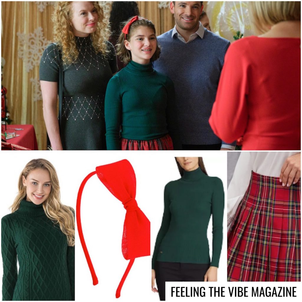 GREEN TURTLENECKS, RED PLAID, HALLMARK CHANNEL MOVIE CLOTHING