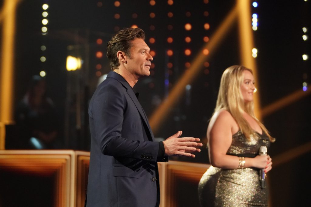 Grace Kinstler with Ryan Seacrest on American Idol