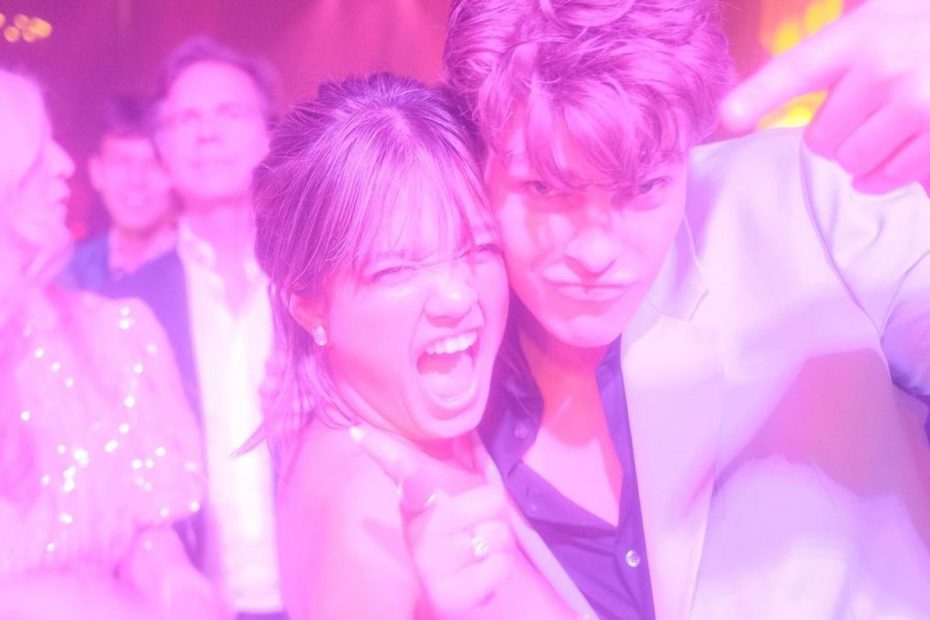Blake Draper with Peyton Elizabeth Lee in Prom Pact