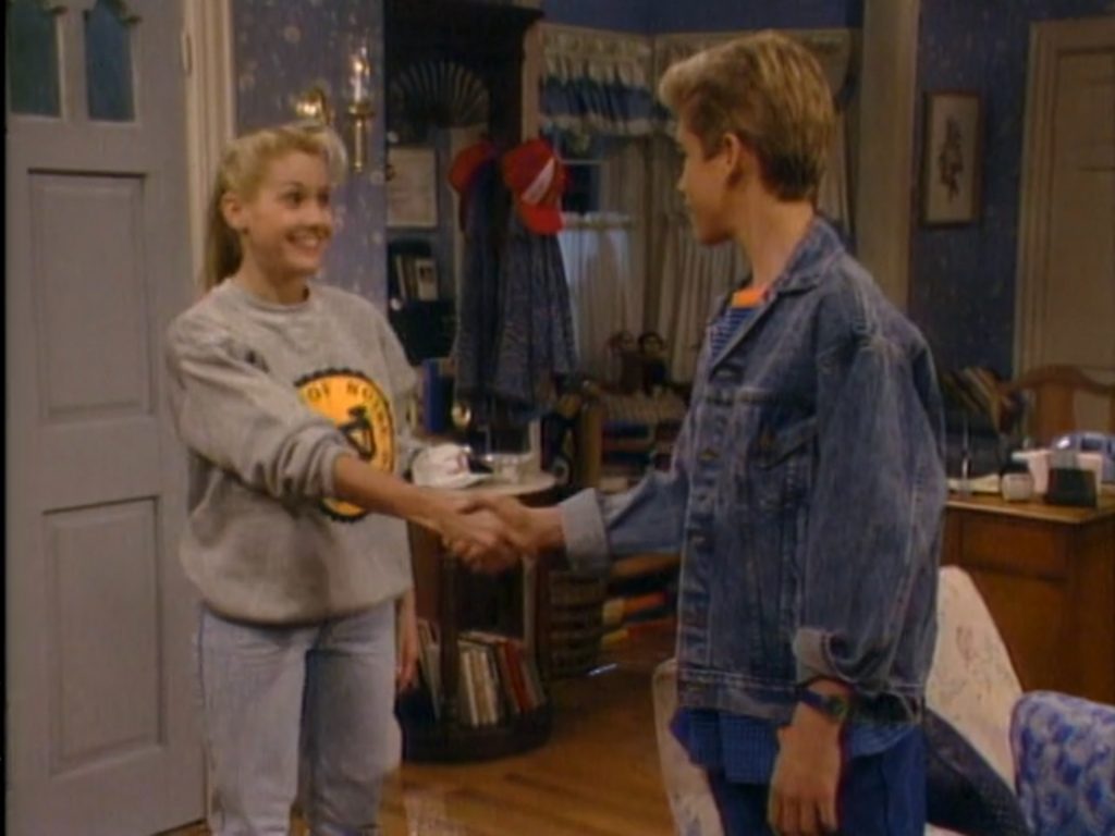 Stevie and Zack Morris on Good Morning Miss Bliss
