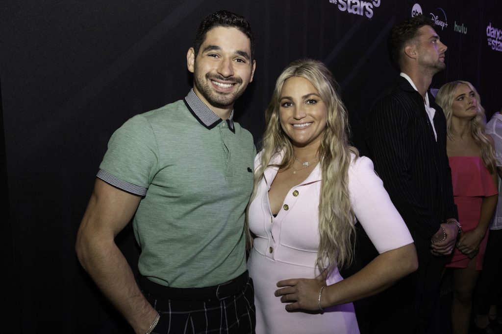 Jamie Lynn Spears and Alan Bersten behind the scenes of Dancing with the Stars 2023