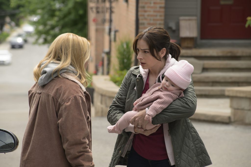 Emily Osment and Anna Hopkins as Heidi Broussard and Magen Fieramusca in Lifetime movie